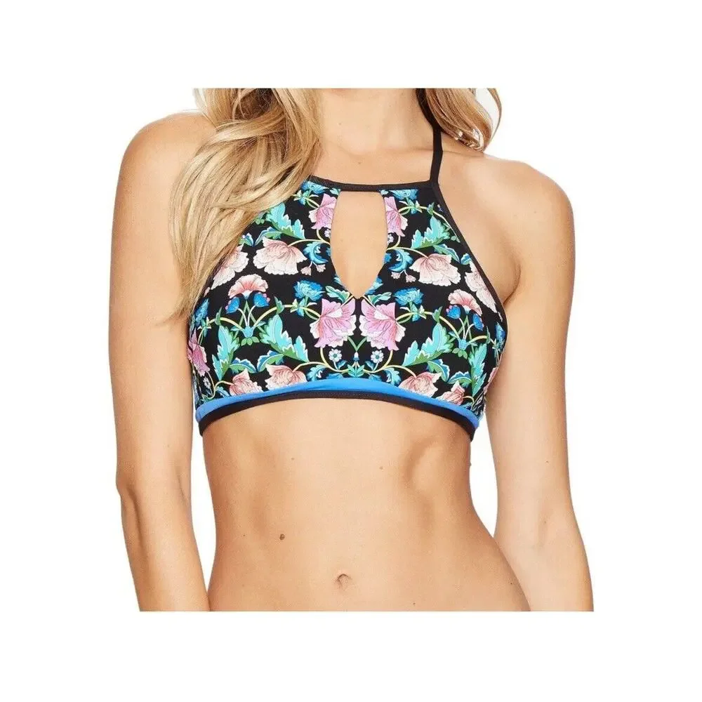 Nanette Lepore Swimsuit Bikini Floral Vixen Swimwear Beach Boho Romantic Goth